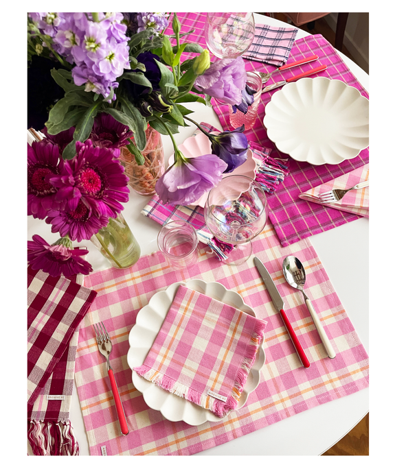 San Lucas Plaid Pink Placemat