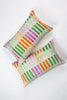 Vintage Ikat Mint Green, Orange & Magenta Stripe Pillow - Archive New York