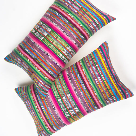 Vintage Rainbow Ikat Pillow