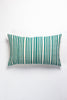 Vintage Jade Green Striped Pillow - Archive New York