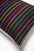 Vintage Washed Black Denim Rainbow Striped Pillow - Archive New York