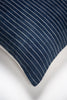 Vintage Indigo Denim 16" Striped Square Pillow - Archive New York