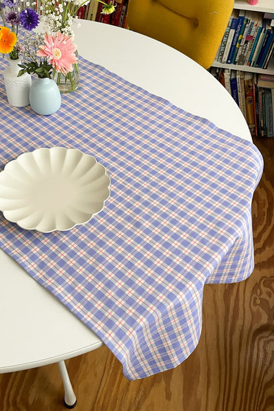 Sofia Periwinkle Plaid XL Table Runner
