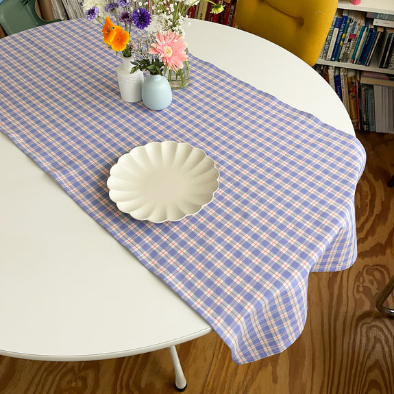 Sofia Periwinkle Plaid XL Table Runner