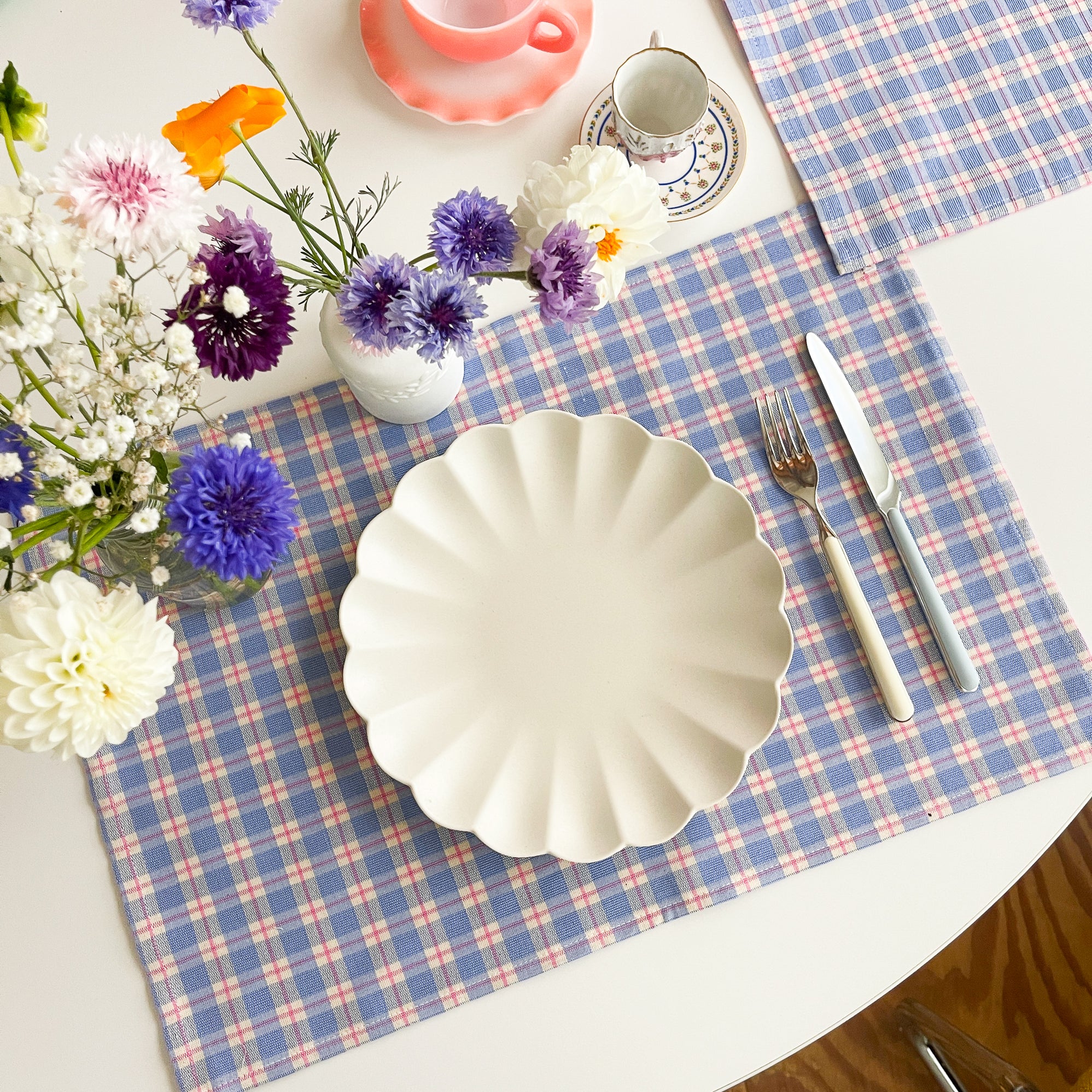 Sample Check Design Sofia Periwinkle Plaid Placemat - Sample Sale 2026 – Archive New York