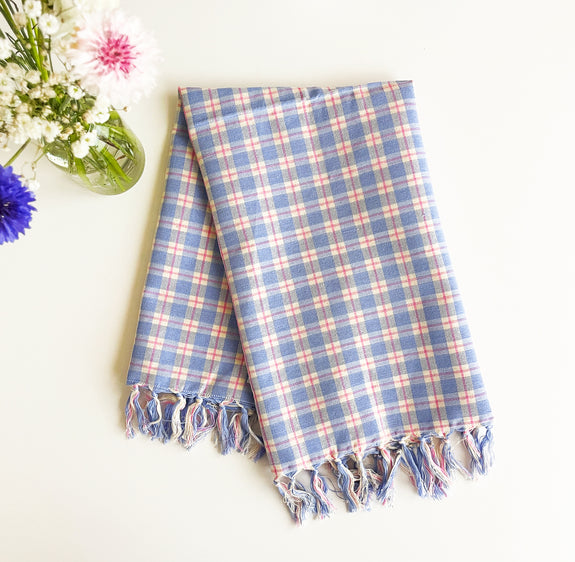 Sofia Periwinkle Plaid Towel