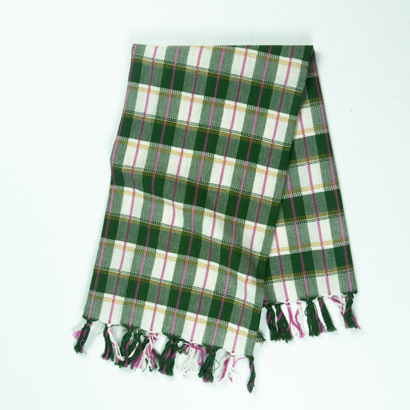 San Andres Gingham Forest & White Kitchen Towel