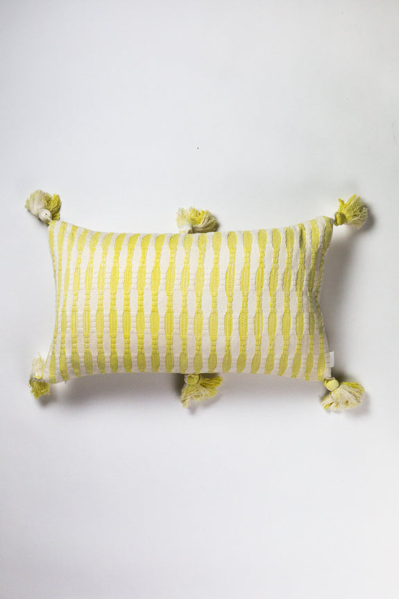 Antigua Pillow - Faded Yellow Stripe