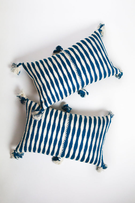 Antigua Pillow - Dark Teal Blue