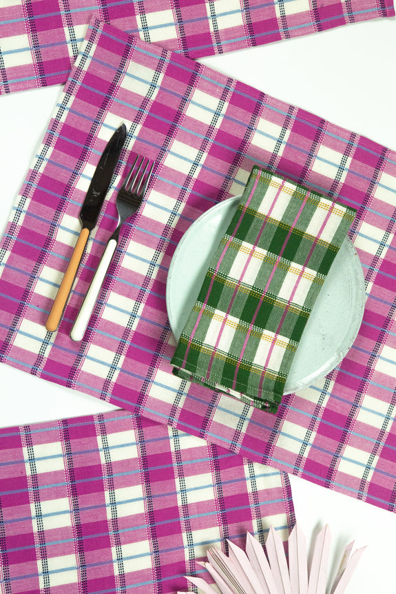 San Andres Gingham Pink & Ivory Placemat