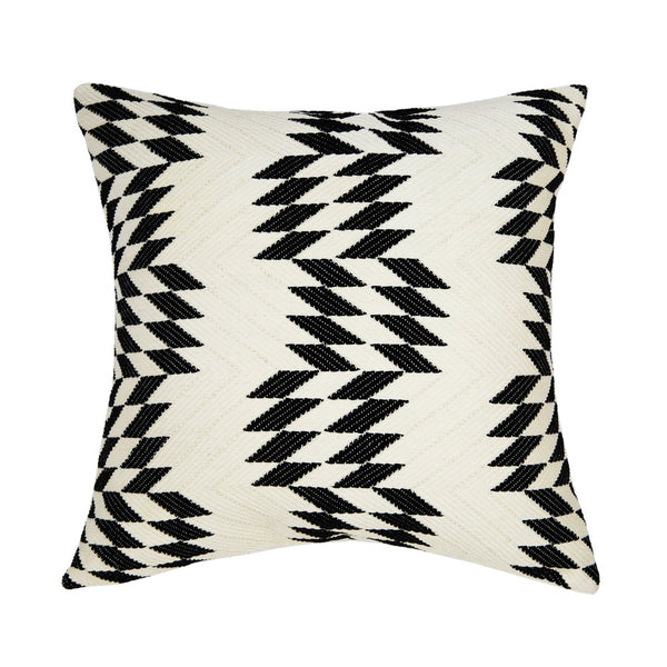 Almolonga Quilt Pillow - Black &amp; Natural White -  20" x 20"