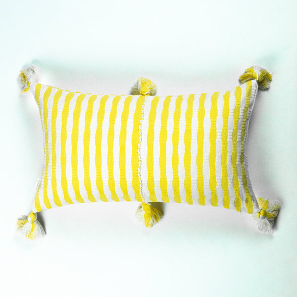 Antigua Pillow - Bright Yellow Stripe