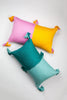 Antigua Pillow - Colorblocked Pink and Orange / Jade Green - Archive New York