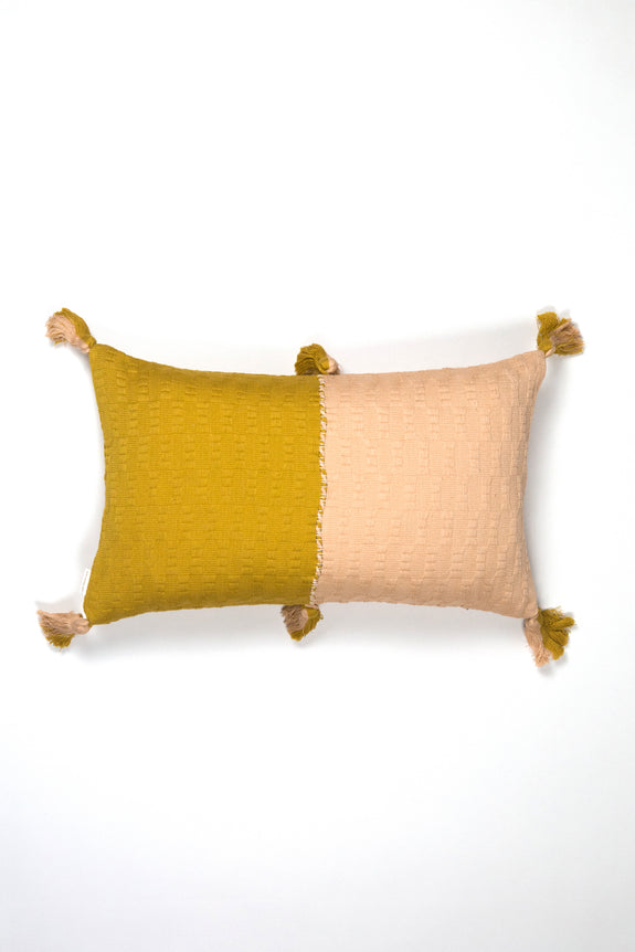 Antigua Pillow - Peach & Ochre Colorblocked