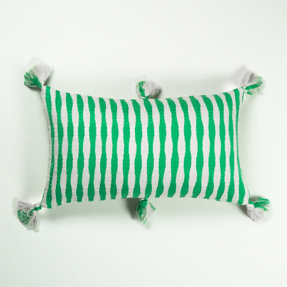 Antigua Pillow - Kelly Green Stripe