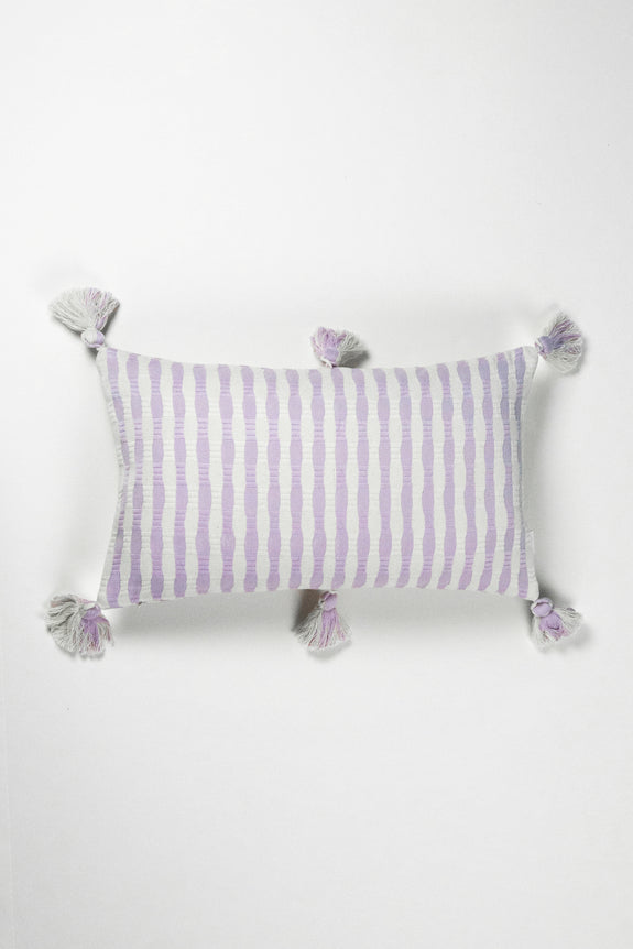 Backordered: Antigua Pillow - Light Lavender Stripe