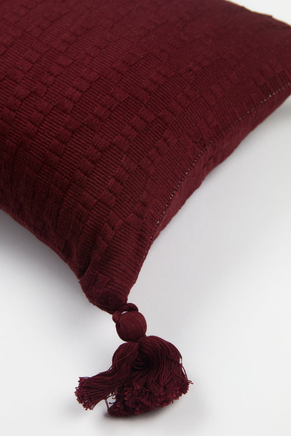 Backordered: Antigua Pillow - Burgundy Solid