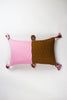 Antigua Pillow - Baby Pink and Umber Colorblocked - Archive New York