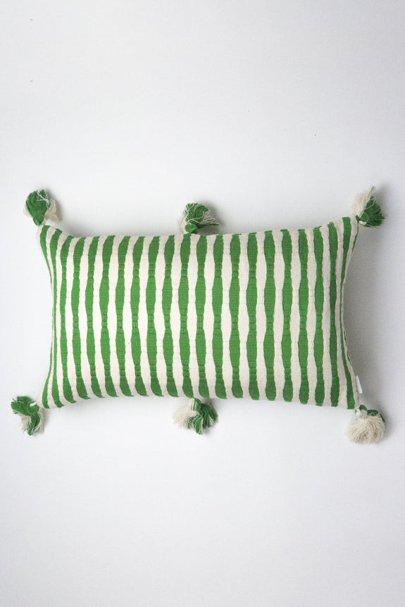 Antigua Pillow - Grass Green Stripe