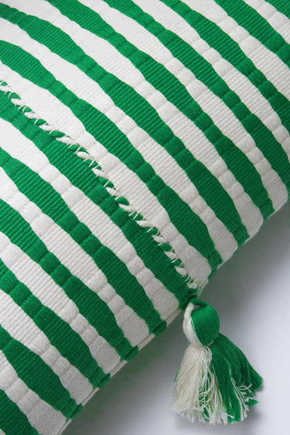 Antigua Pillow - Grass Green Stripe
