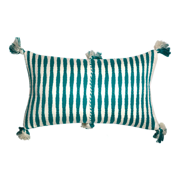 Antigua Pillow - Jade Stripe