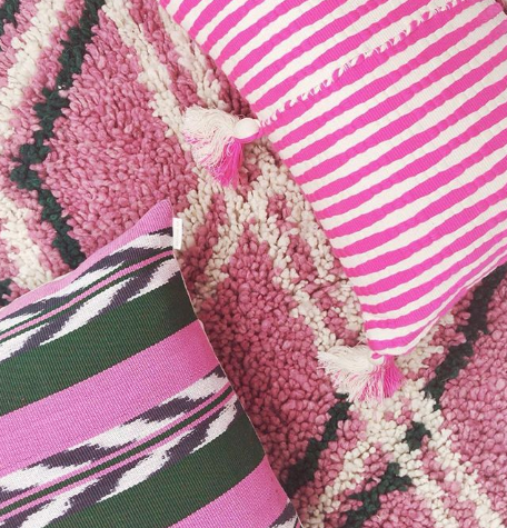Antigua Pillow - Neon Pink Square