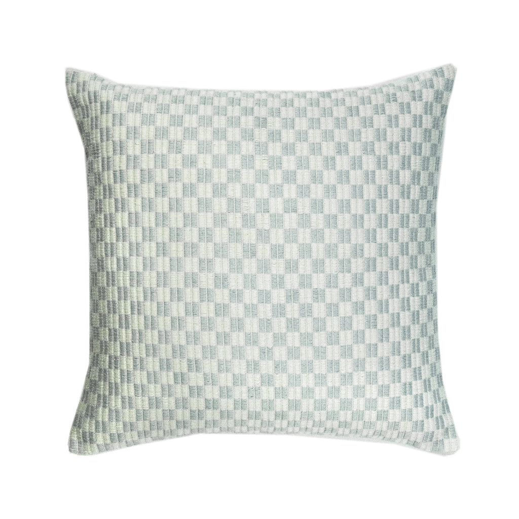 Gray and 2025 white checked pillows