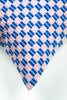 Checkered Blue and Pink Brocade Pillows - Archive New York