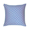 Checkered Blue and Pink Brocade Pillows - Archive New York