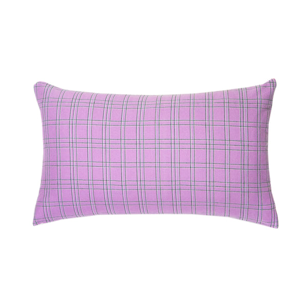 Pink discount plaid pillow