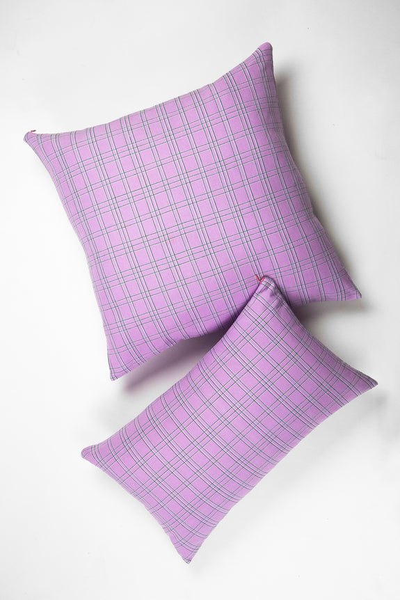 Chiapas Plaid Lilac Pillow 20" x 20"