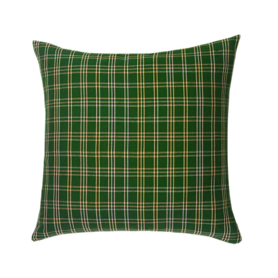 Chiapas Plaid Forest Green Pillow 20" x 20"