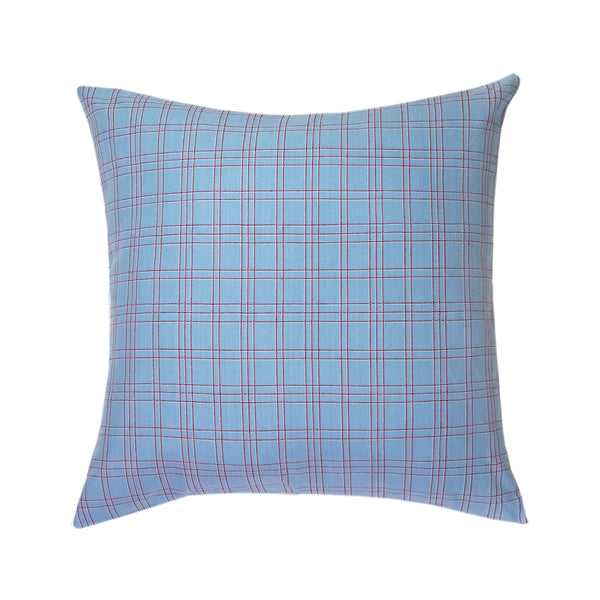 Backordered: Chiapas Plaid Light Blue Pillow 20" x 20"