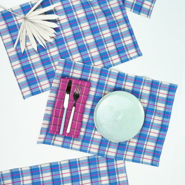 San Andres Gingham Blue & White Placemat