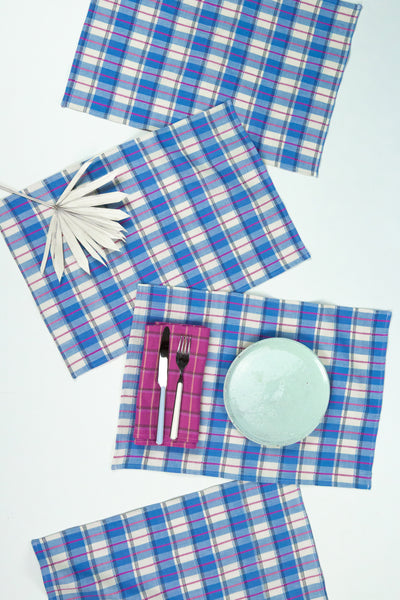 San Andres Gingham Blue & White Placemat