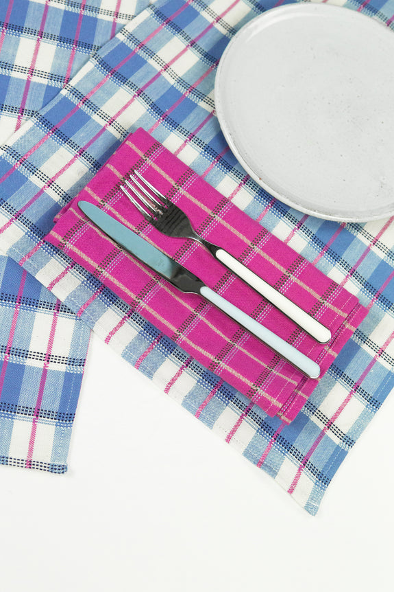 San Andres Gingham Blue & White Placemat