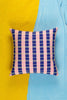 Santiago Grid Pillow - Royal and Baby Pink - Archive New York