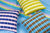 Santiago Grid Pillow - Royal and Baby Pink - Archive New York