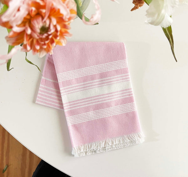 Pink Chambray Kitchen Towel