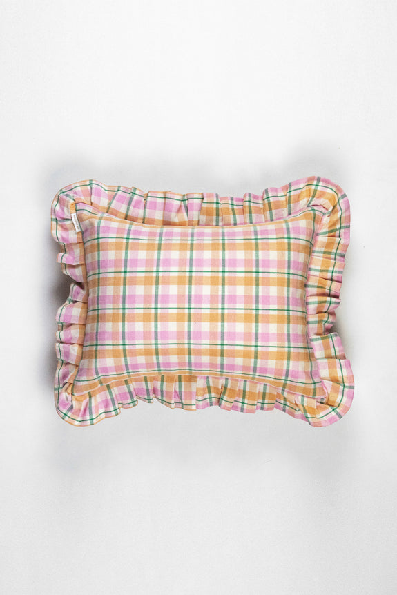 Marguerite Ruffle Plaid Pillow