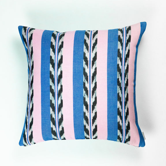 Palm Jaspe Blue & Light Pink Pillow