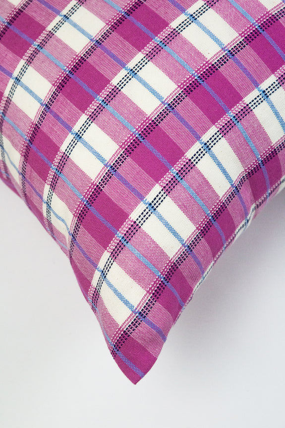 San Andres Gingham Pink & White Pillow