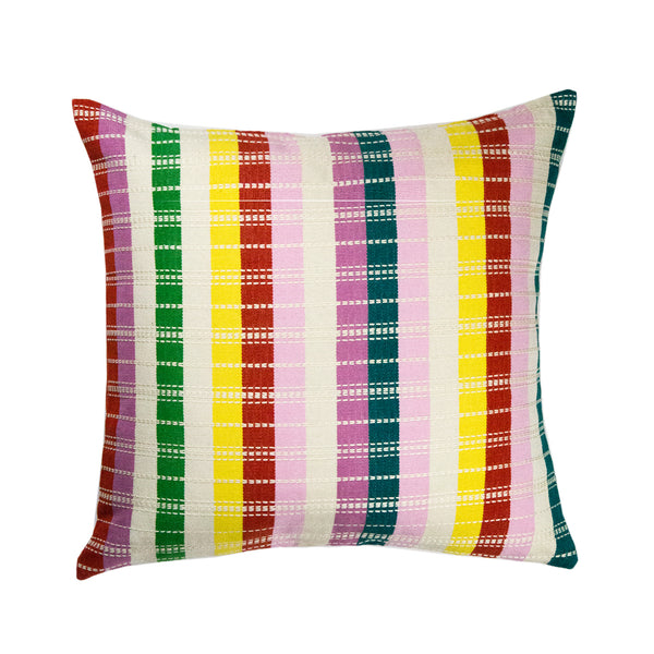 Santiago Rainbow Grid Pillow - 18"x18"