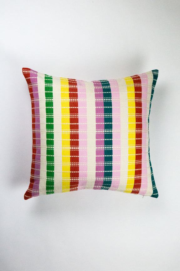 Santiago Rainbow Grid Pillow - 18"x18"
