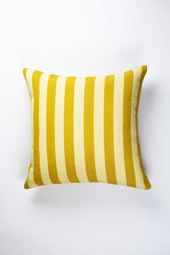 Santiago Grid Pillow - Butter - 18"x18"