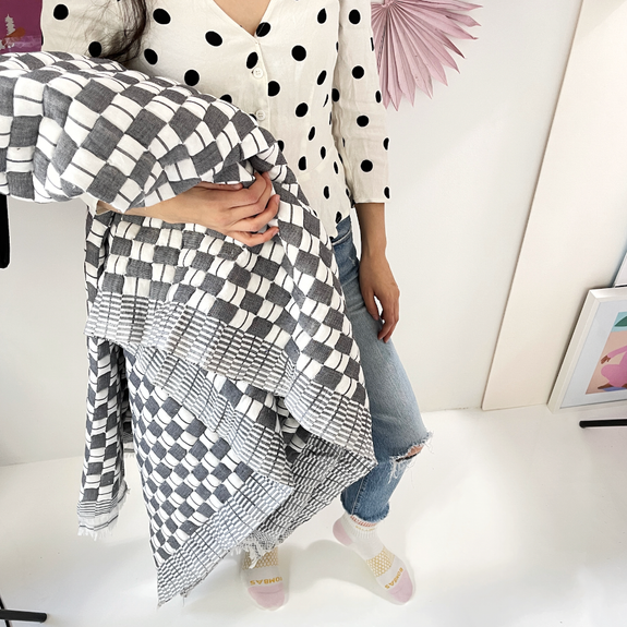 CozeCube Checkered Blanket, Ultra Soft Cozy Black and White Checkered Throw  Blanket, Warm Fluffy Checkerboard Throw Blanket, Black Checkered Blanket