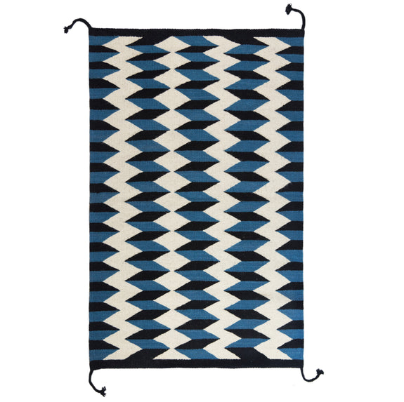 Backordered: Teo Rug in Blue/Black