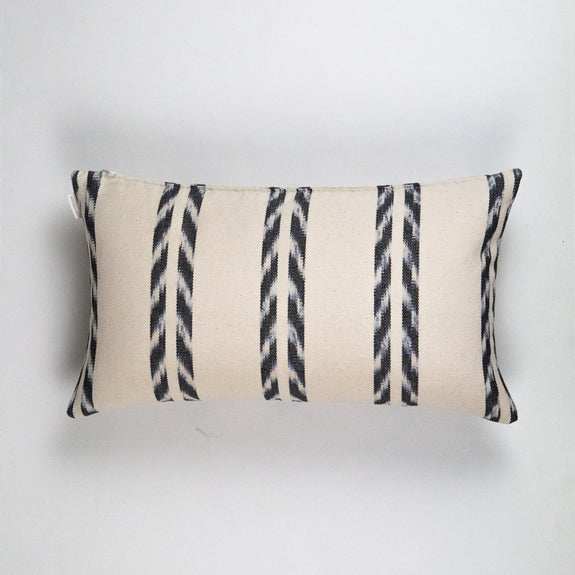 Toto Palm in Cream & Grey Ikat Pillow