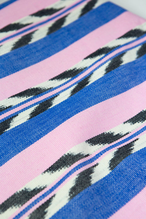 Palm Ikat Runner in Blue & Pink
