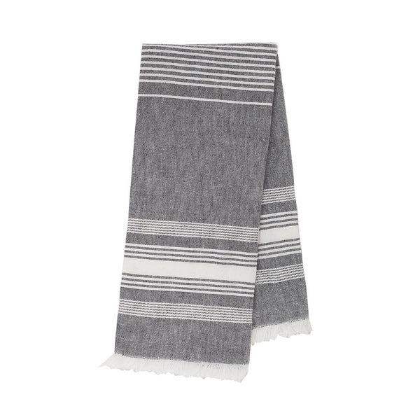 Grey Chambray Striped Kitchen Towel